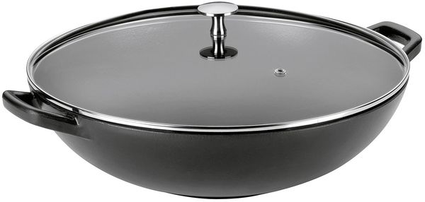 KELA Wok Calido Gusseisen schwarz 4,0l H17cm Ø36cm schwarz