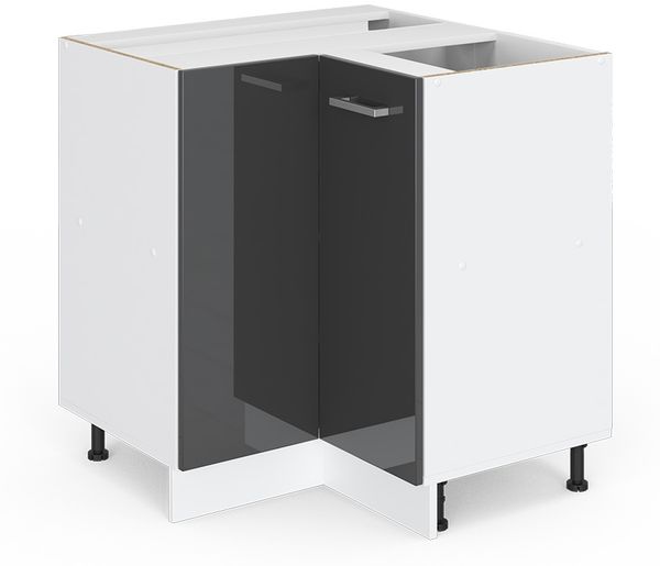 Eckschrank für Hausrat R-Line Anthrazit Hochglanz 75.6 cm mit Tür, ohne Arbeitsplatte Vicco
