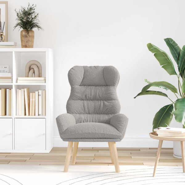 vidaXL Sessel Hellgrau 69 x 74 x 93 cm Sherpa-Stoff 42001880