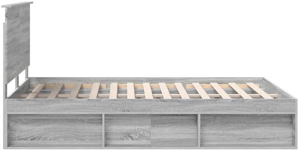 vidaXL Bettrahmen Graues Sonoma 140 x 200 cm Massives Kiefernholz 3411006 Bild 8