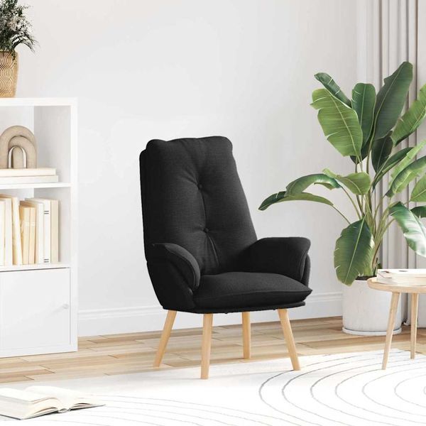 vidaXL Sessel Schwarz 69 x 74 x 93 cm Stoff und Sperrholz 42001852