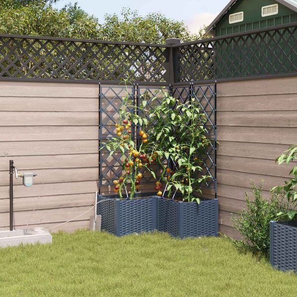 vidaXL Garten-Pflanzgefäß 3 pcs Grau 80 x 80 x 142 cm Kunststoff 42002877