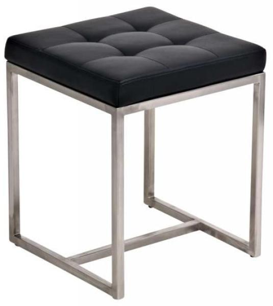 Sitzhocker - BRIT 2 - Hocker Sessel Kunstleder Schwarz 40x40cm