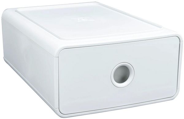 EXACOMPTA Aufbewahrungsbox 3x Ablagemodul Tiny Box, 1 Schublade, AutentiK - Weiß - 315413D, Boxen stappelbar