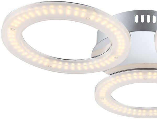 LED Deckenleuchte, 3 flammig, Chrom, opal, D 52cm Bild 3