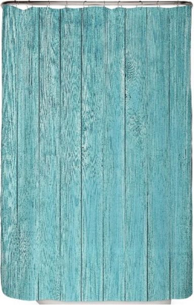 arteneur® - Holz Türkis - Anti-Schimmel Duschvorhang 120x200 - Recycelt mit Öko-Tex Standard 100 - Beschwerter Saum, Blickdicht, Wasserdicht, Waschbar, 8 Ringe & E-Book mit Reinigungs-Tipps