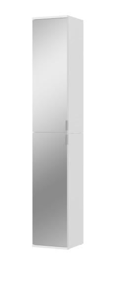 Stauraumschrank mit Spiegel SystemX in weiß 30 x 193 cm