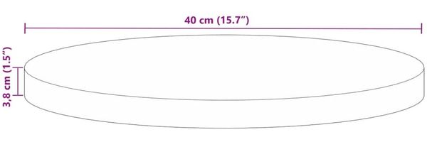 vidaXL Tischplatte Ø 40x3,8 cm Rund Altholz Massiv 370019 Bild 9