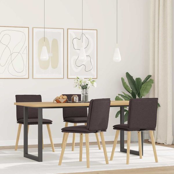 vidaXL Esszimmerstühle 4 Stk. Dunkelbraun Stoff 3315359