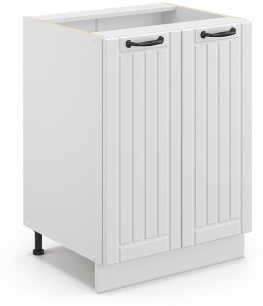 Küchenunterschrank Fame-Line Weiß Landhaus 60 cm ohne Arbeitsplatte Vicco