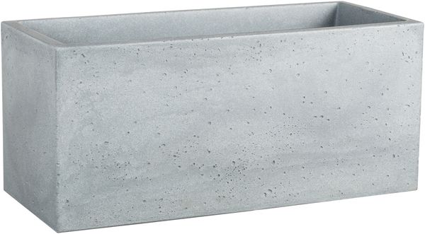 Scheurich C-Cube Long 60, Pflanzgefäß/Blumentopf/Pflanzkübel, rechteckig, aus Kunststoff Farbe: Stony Grey, 58,5 cm Breite, 25 cm Tiefe, 26,5 cm hoch, 21 l Vol.