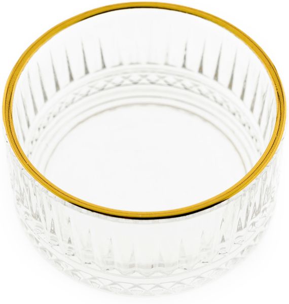 Almina Elisa 6 Tlg. Glasschalen-Set mit Riffle Design Goldumrandung 300 ml