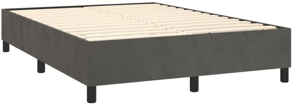 vidaXL Boxspringbett mit Matratze Dunkelgrau 140x200 cm Samt 3144682 Bild 4