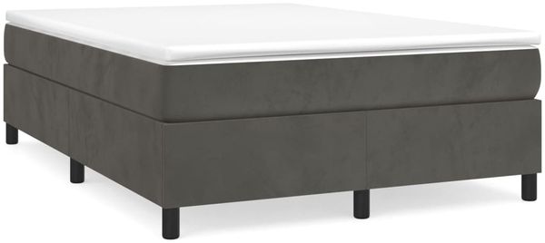 vidaXL Boxspringbett mit Matratze Dunkelgrau 140x200 cm Samt 3144682 Bild 2