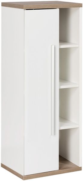 FACKELMANN STANFORD Midischrank 42 cm breit, Weiß/Braun hell, Türanschlag links