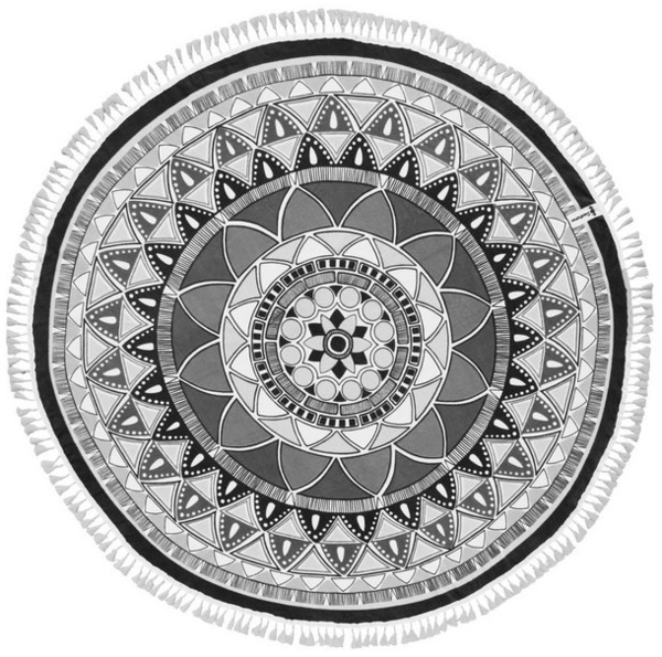 GMD Living Strandtuch SEAHORSE Beach Collection, (1-St), rundes Strandlaken mit Mandala-Muster Bild 3