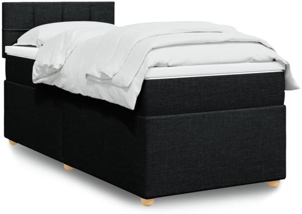 vidaXL Boxspringbett mit Matratze Schwarz 100x200 cm Stoff 3288893