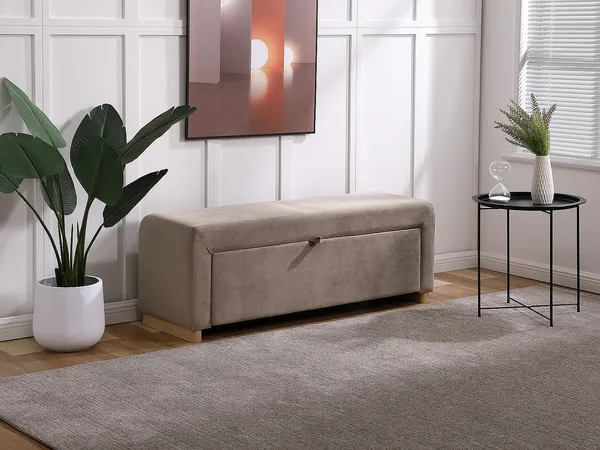 Vente-unique - CAPINO Sitzbank SamtStoff Schokoladenbraun - B 42 cm x H 46 cm x L 130 cm