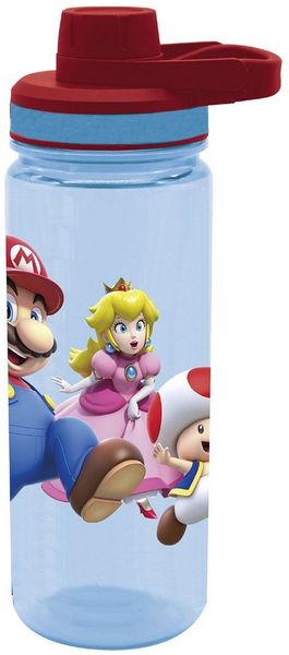 Geda Labels GmbH Trinkflasche Super Mario Classic Dimension, Blau, 700ml, Schraubdeckel mit Trinköffnung