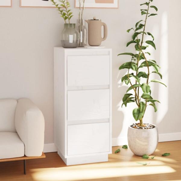 vidaXL Sideboard Weiß 32x34x75 cm Massivholz Kiefer 813367