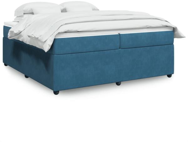 vidaXL Boxspringbett mit Matratze Dunkelblau 200x200 cm Samt 3285666