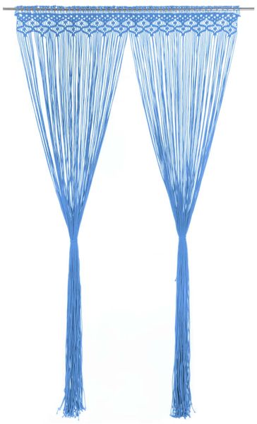 vidaXL Makramee Vorhang Blau 140x240 cm Baumwolle 323987