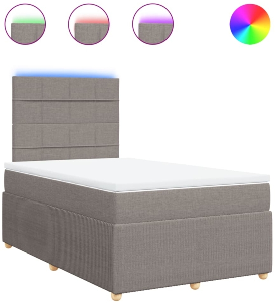 vidaXL Boxspringbett mit Matratze Taupe 120x190 cm Stoff 3294299