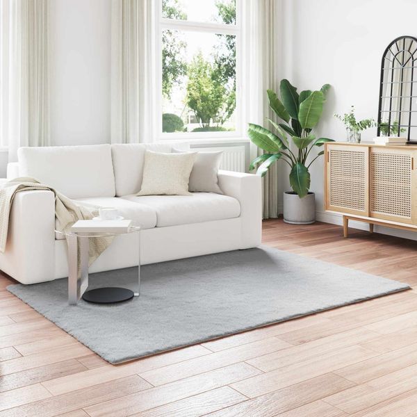 vidaXL Rutschfester Teppich aus Kunstkaninchenfell OLITE Grau 42021680