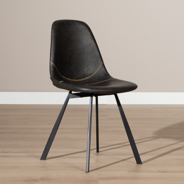 Bronx71 Esszimmerstuhl Logan Leder anthrazit