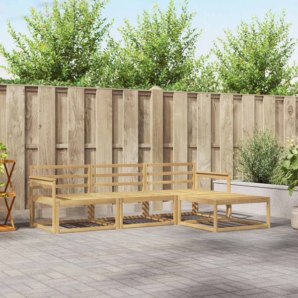vidaXL Outdoor-Sofagarnitur 4 pcs Weiß 249,5 x 162,5 x 73 cm 3386258