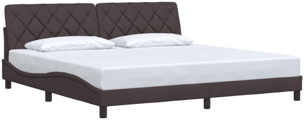 vidaXL Bettgestell ohne Matratze Dunkelbraun 200x200 cm Stoff 3310625 Bild 2