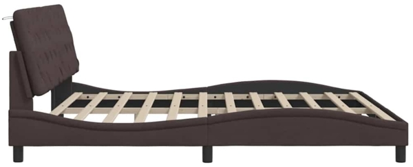 vidaXL Bettgestell ohne Matratze Dunkelbraun 200x200 cm Stoff 3310625 Bild 6