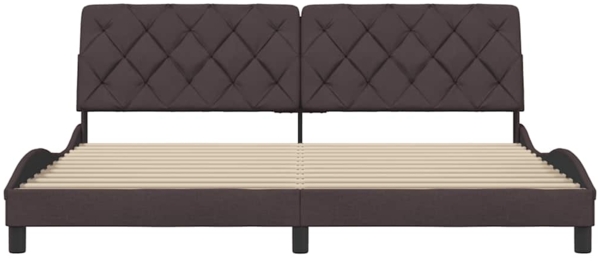 vidaXL Bettgestell ohne Matratze Dunkelbraun 200x200 cm Stoff 3310625 Bild 3