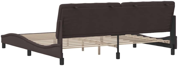 vidaXL Bettgestell ohne Matratze Dunkelbraun 200x200 cm Stoff 3310625 Bild 7