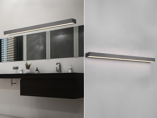 LED Badezimmer Wandleuchte ROCCO Schwarz 90cm - Up-Down Spiegelleuchte