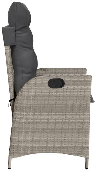 vidaXL Gartensessel mit Kissen Verstellbar Hellgrau Poly Rattan 365262 Bild 5