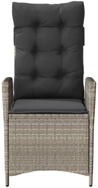 vidaXL Gartensessel mit Kissen Verstellbar Hellgrau Poly Rattan 365262 Bild 4