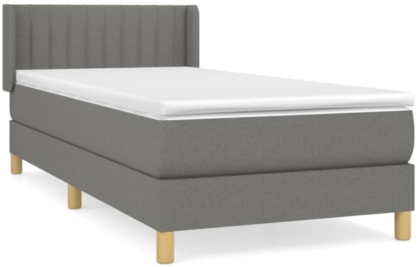 vidaXL Boxspringbett mit Matratze Dunkelgrau 80x200 cm Stoff 3130386