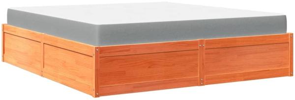 vidaXL Bett mit Matratze Wachsbraun 180x200 cm Massivholz Kiefer 3281927