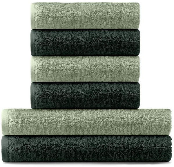 BARBONS Handtuch Set Handtücher 6-tlg, 2x Badetuch & 4x Badehandtuch Duschtücher, (6-St), Walkfrottee, 100% Baumwolle, saugstark, weich