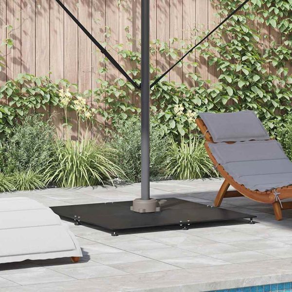 vidaXL Sonnenschirmständer Schwarz 100 x 100 x 4 cm Stahl 3407830
