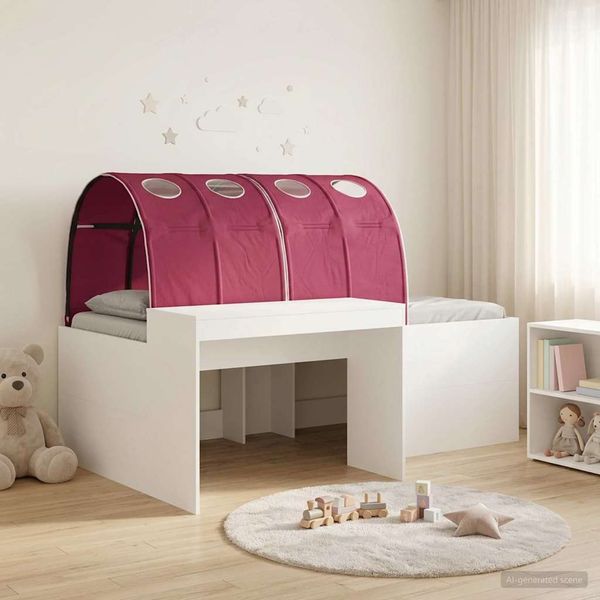 vidaXL Bett mit Tunnel 4 pcs Artisian Eiche und Rot Holzwerkstoff 3423693