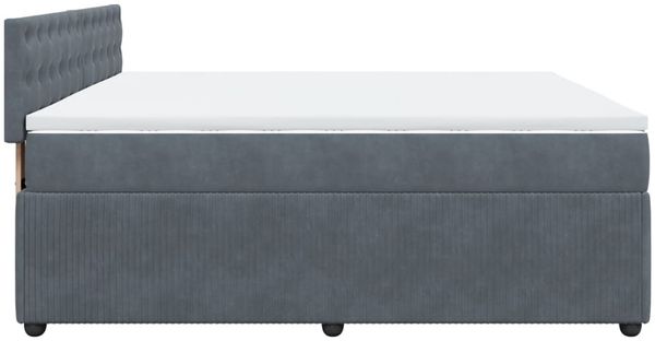 vidaXL Boxspringbett mit Matratze Dunkelgrau 180x200 cm Samt 3290119 Bild 7
