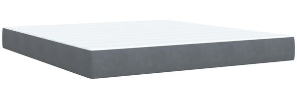vidaXL Boxspringbett mit Matratze Dunkelgrau 180x200 cm Samt 3290119 Bild 11