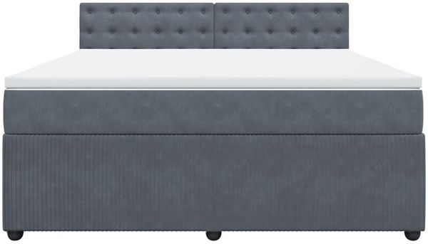 vidaXL Boxspringbett mit Matratze Dunkelgrau 180x200 cm Samt 3290119 Bild 6
