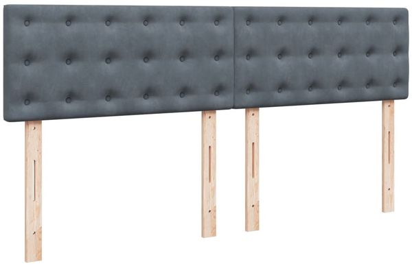 vidaXL Boxspringbett mit Matratze Dunkelgrau 180x200 cm Samt 3290119 Bild 9