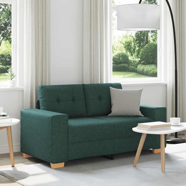 vidaXL Loveseat Sofa Dunkelgrün 160x77x82 cm Stoff 4105073