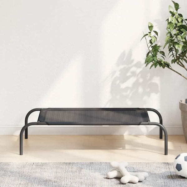 vidaXL Erhöhtes Hundebett Schwarz S Textilene 170661