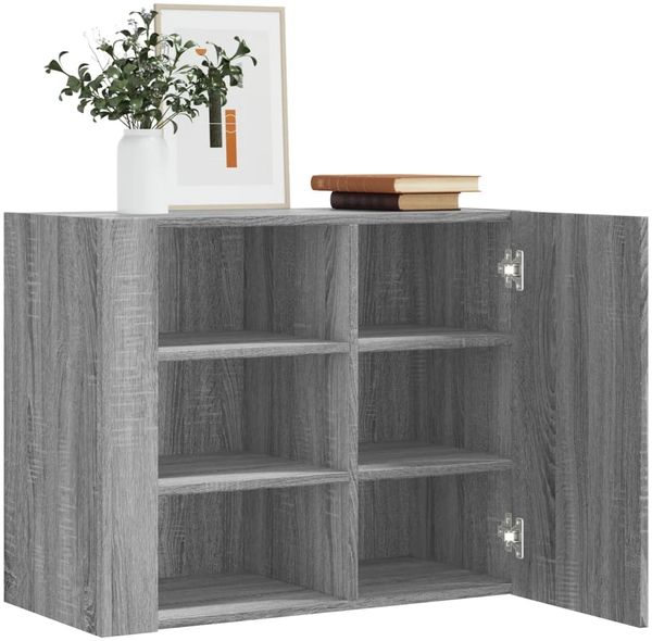 vidaXL Wandregal Grau Sonoma 75x35x60 cm Holzwerkstoff 848428
