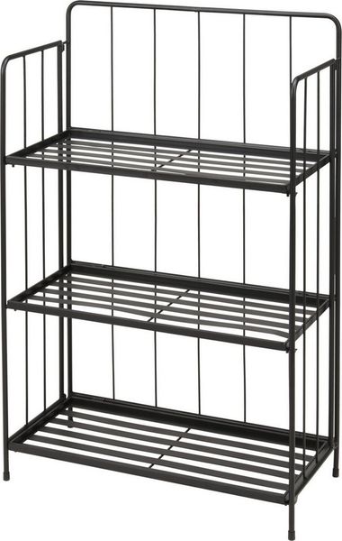 Progarden Regal Schwarz, 1-tlg, Pflanzenregal, 3 Ebenen, Gartenregal, Klappregal